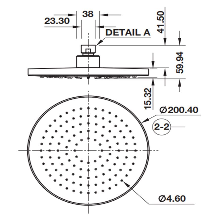 Kích thước của sen đầu Hafele InnoRound 485.60.311