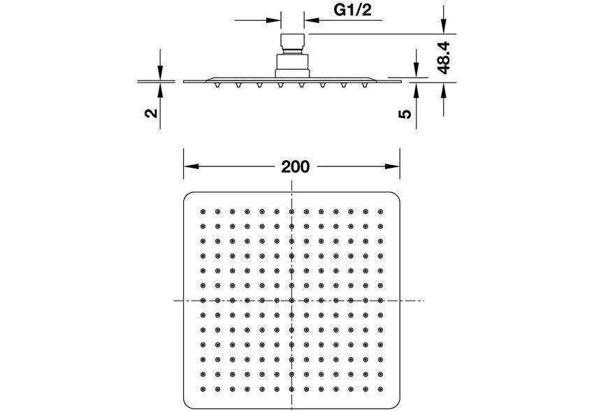 Sen đầu vuông Hafele 300mm Chrome - Hàng chính hãng