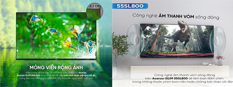 Smart Tivi Asanzo 4K 55 inch 55SL800 - Hàng chính hãng