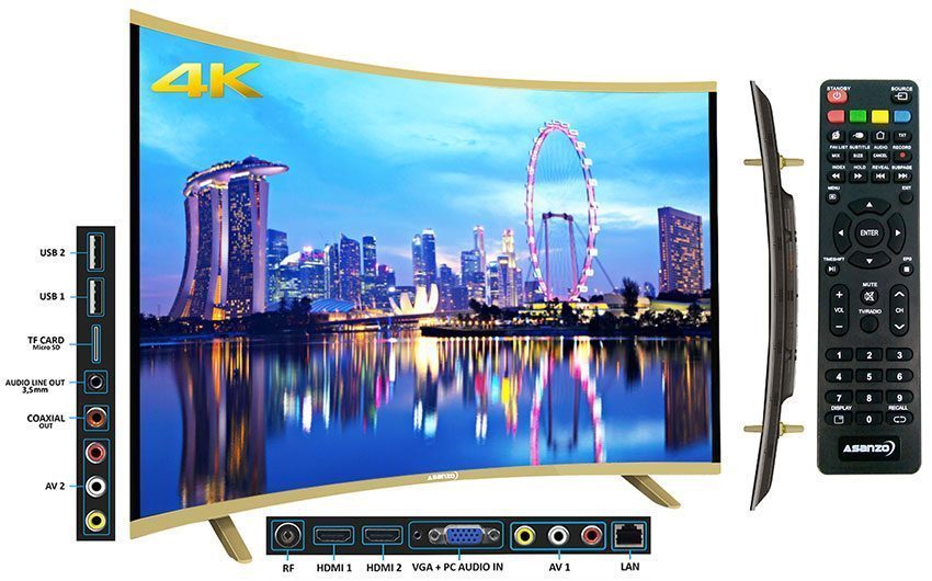 Cấu tạo của Smart Tivi cong Asanzo 50inch 50UC6000