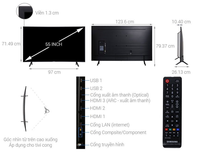 Smart Tivi cong Asanzo 55inch UA55NU7300 - Hàng chính hãng