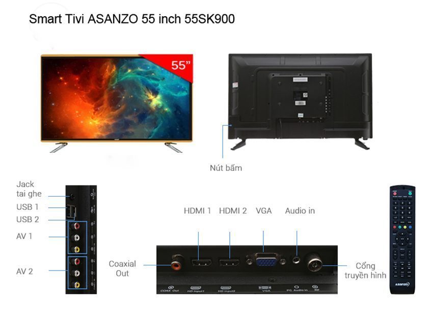 Smart Tivi Asanzo 55SK900 - Hàng chính hãng