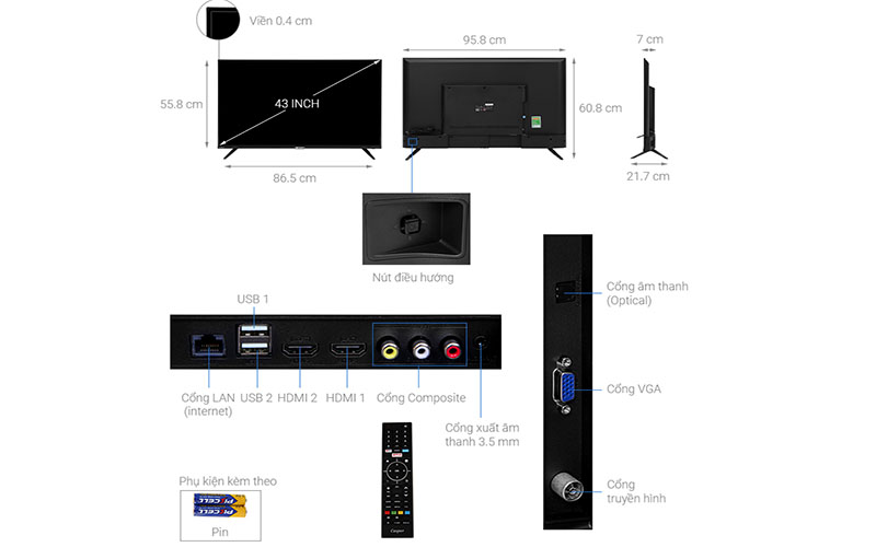Smart Tivi Casper 43 inch 43FX6200 - Hàng chính hãng