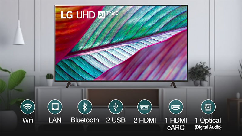 Các cổng kết nối của Smart Tivi LG 4K 65 inch 65UR7550PSC