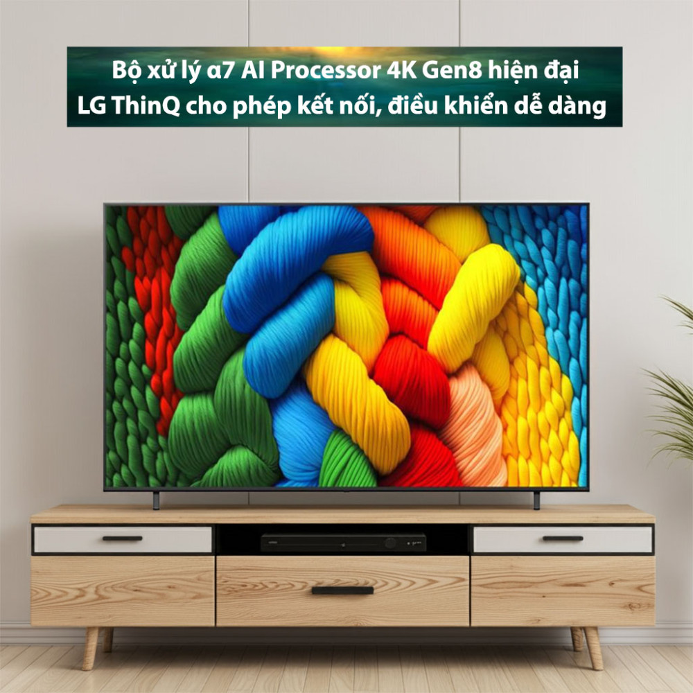 Smart Tivi NanoCell LG AI 4K 86 inch 86NANO80ASA bộ xử lý hiện đại