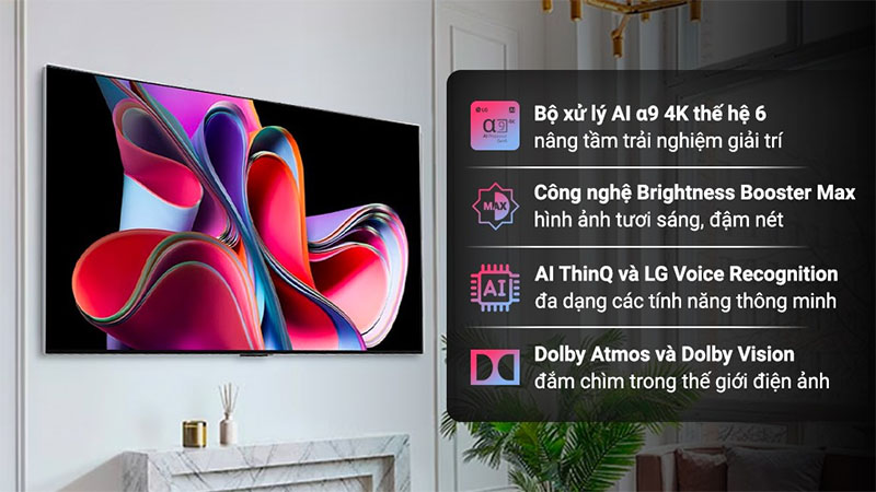 Smart Tivi OLED Evo LG 4K 55 inch OLED55G3PSA - Hàng chính hãng
