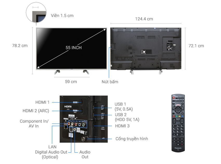 Smart Tivi Panasonic TH-55DS630V - Hàng chính hãng