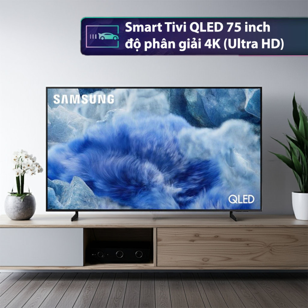 Smart Tivi QLED Samsung AI 4K 75 inch QA75Q8FA có độ phân giải sắc nét