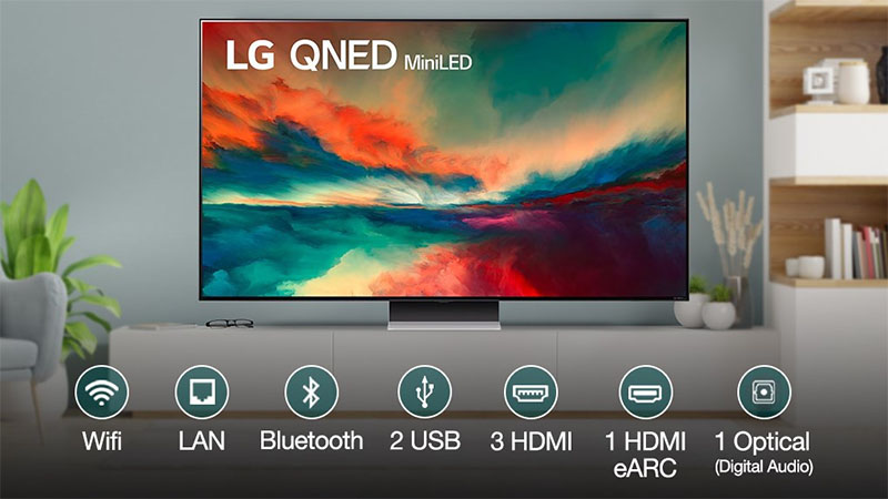 Cổng kết nối của Smart Tivi QNED LG 4K 65 inch 65QNED86SRA 