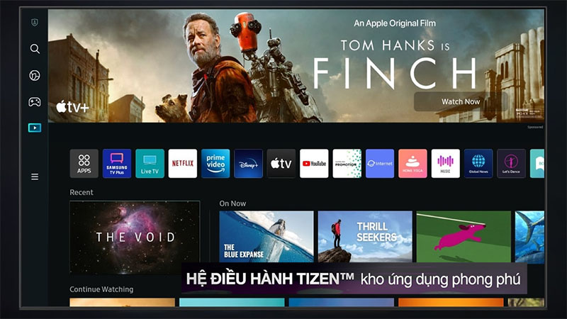 Hệ điều hành và kho ứng dụng của Smart Tivi Samsung 4K Crystal UHD 55 inch UA55BU8000