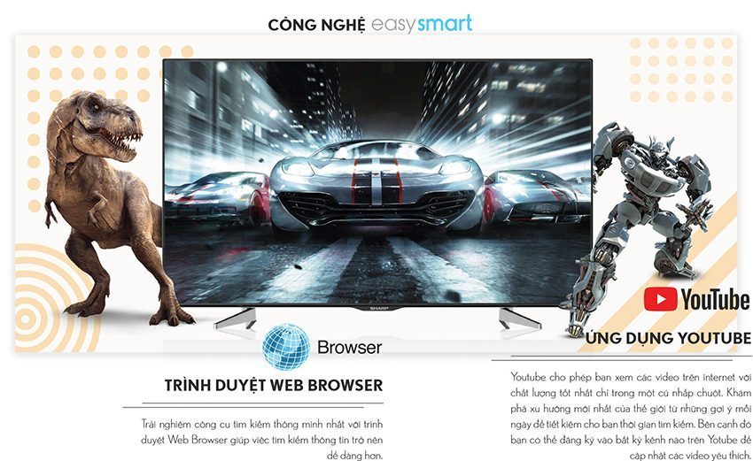 Tính năng của smart Tivi Sharp LC-50UA6500X