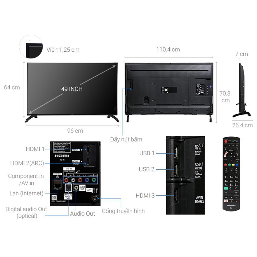 Smart Tivi Panasonic TH-49ES500V - Hàng chính hãng