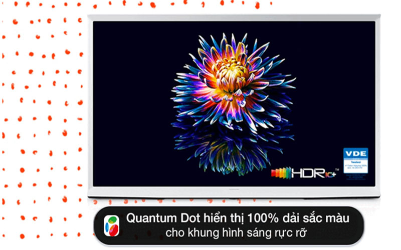 Công nghệ hình ảnh của Smart Tivi kiểu chữ I có chân The Serif QLED Samsung 4K 55 inch QA55LS01BB