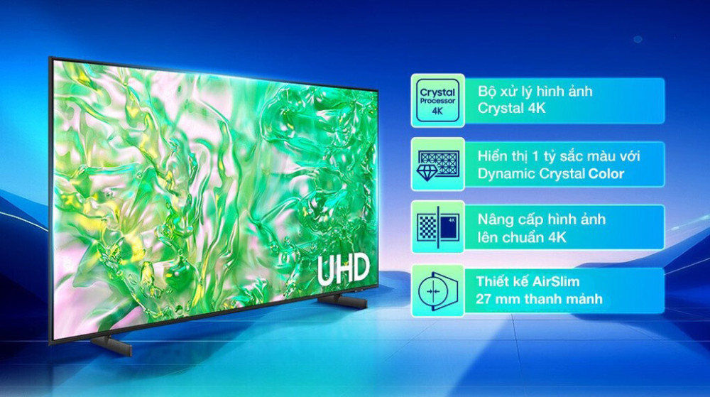 Smart tivi Crystal UHD Samsung 4K 85 inch UA85DU8000 - Hàng chính hãng