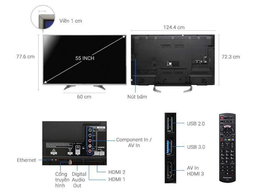 Smart Tivi Panasonic TH-55DX650V - Hàng chính hãng