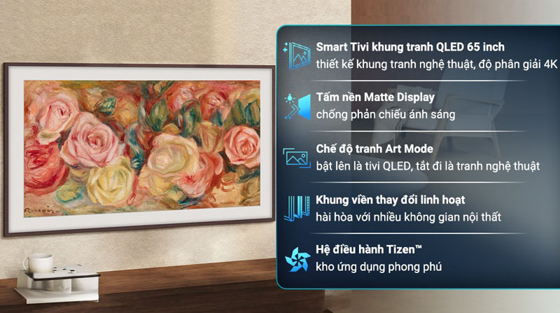 Smart tivi khung tranh The Frame qled Samsung 4K 65inch QA65LS03DA - Hàng chính hãng