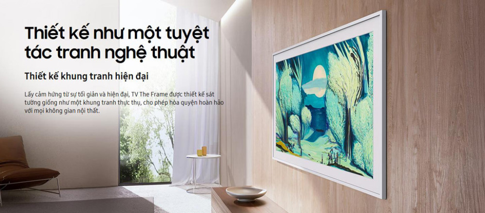 Smart tivi khung tranh the frame qled Samsung AI 4K 55 inch QA55LS03F - Hàng chính hãng