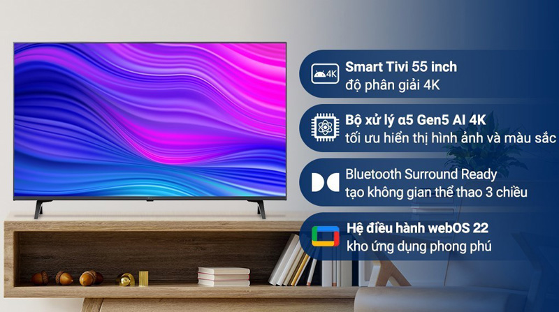 Smart Tivi LG 55 inch 4K 55UQ8000PSC - Hàng chính hãng