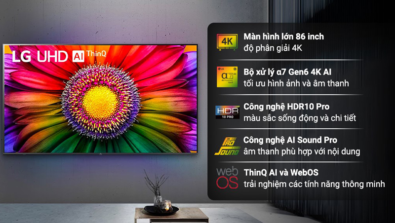 Smart Tivi LG 4K 86 inch 86UR8050PSB - Hàng chính hãng