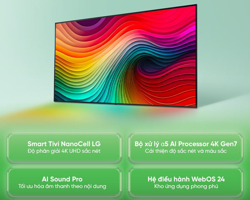 Smart tvi NanoCell LG 4K 50 inch 50NANO81TSA - Hàng chính hãng