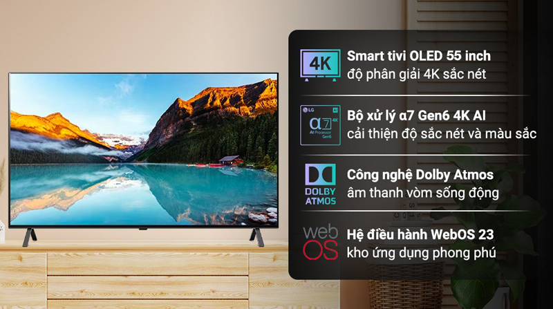 Smart Tivi OLED LG 4K 55 inch 55A3PSA - Hàng chính hãng