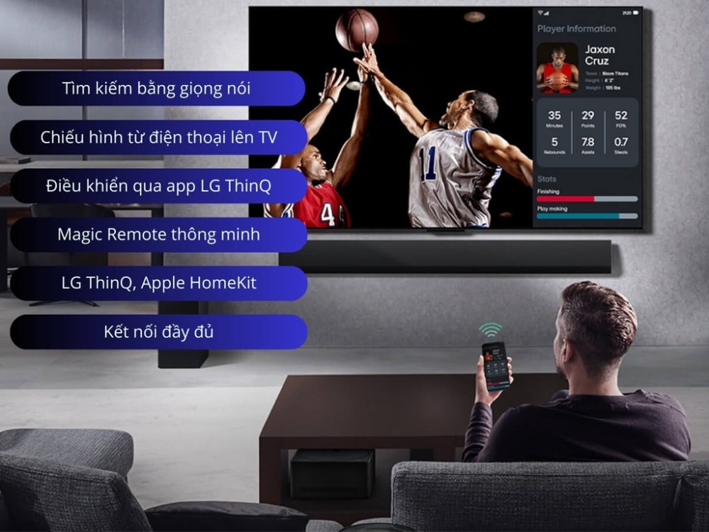 Smart tivi OLED LG AI 4K 65 inch OLED65B5PSA - Hàng chính hãng