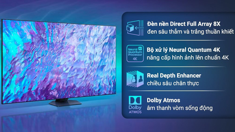 Smart tivi qled 4K 98 inch Samsung QA98Q80C - Hàng chính hãng