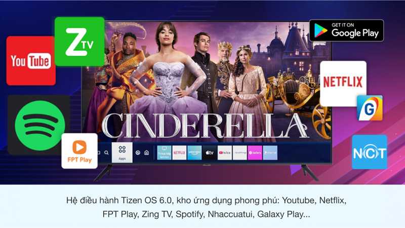 Smart tivi Samsung 50 inch 4K UA50AU7700 - Hàng chính hãng