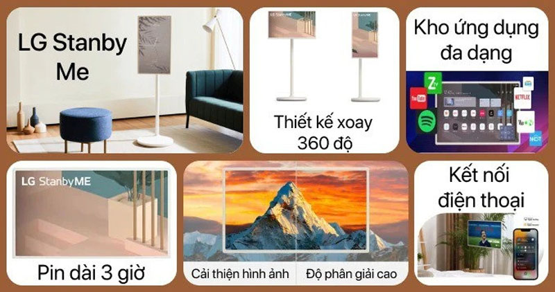 Smart tivi di động LG Stanby Me 27 inch 27ART10CKPL - Hàng chính hãng