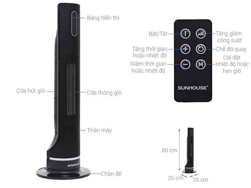 Sưởi điện ceramic Sunhouse SHD-7073 - Hàng chính hãng