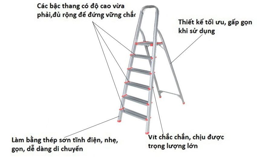 Thang ghế nhôm Kagami WK-AL306 - Hàng chính hãng