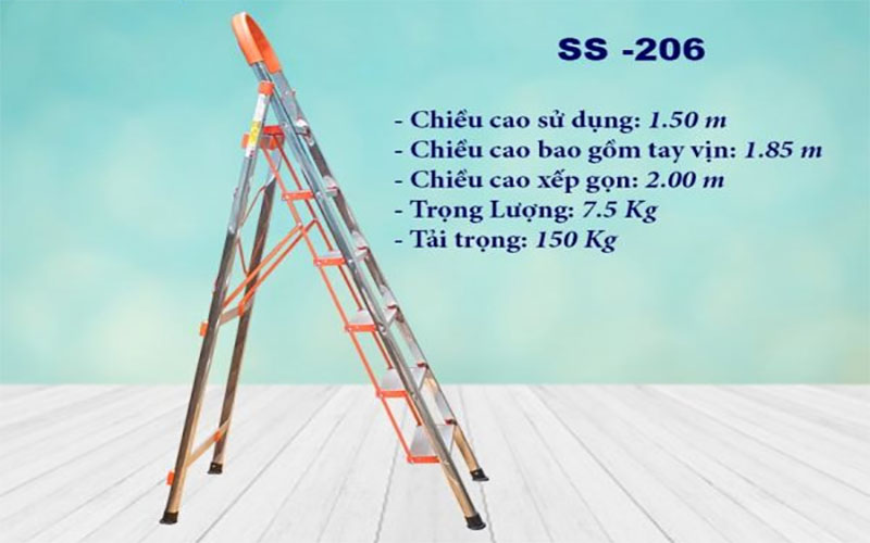 Thang nhôm ghế tay vịn Kagami WK-SS206 - Hàng chính hãng