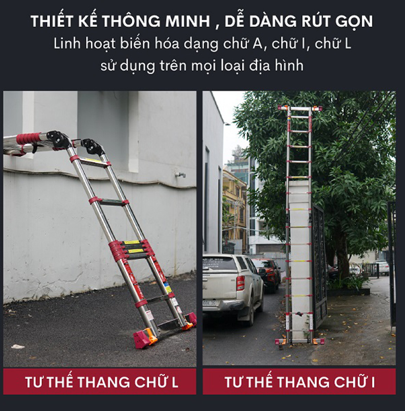 Thang inox rút gọn chữ A Fujihome TLA07IR - Hàng chính hãng