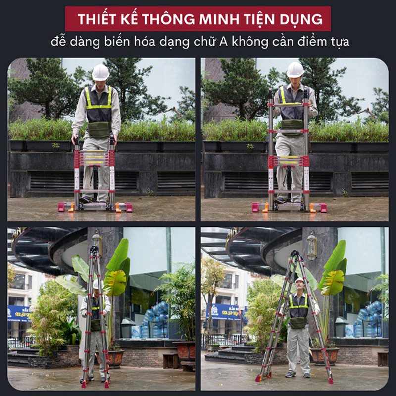 Thang inox rút gọn chữ A Fujihome  TLA08IR - Hàng chính hãng