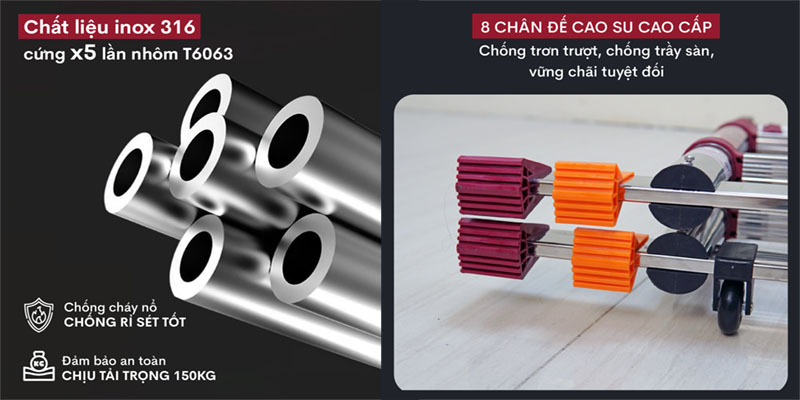 Thang inox rút gọn chữ A Fujihome TLA09IR - Hàng chính hãng