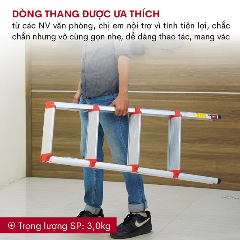 Thang nhôm gấp gọn chữ A Fujihome DL204 - Hàng chính hãng