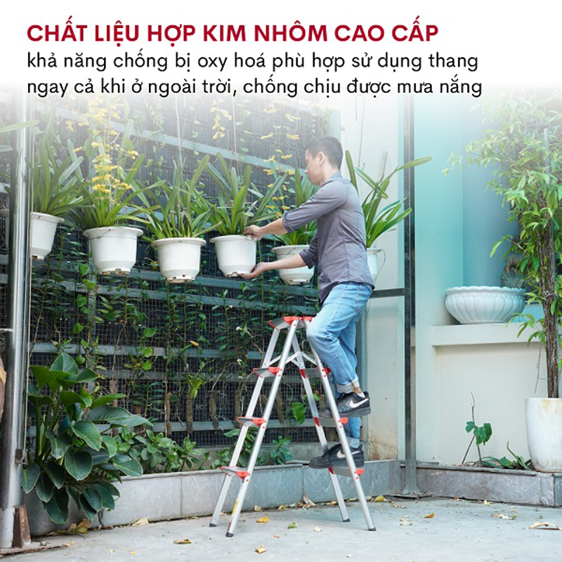 Thang nhôm gấp gọn chữ A Fujihome DL204 - Hàng chính hãng