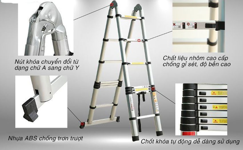 Thang nhôm xếp gọn đôi Ameca AMI-440 - Hàng chính hãng