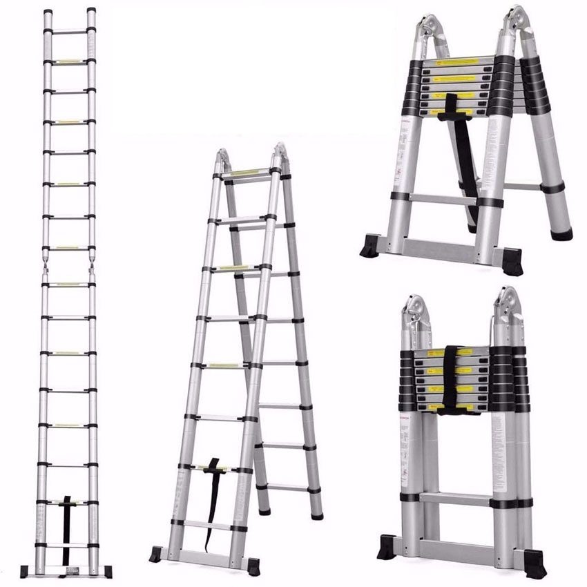 Thang nhôm gấp gọn đôi Ameca AMI-560 dễ dàng duỗi thẳng chữ I để sử dụng