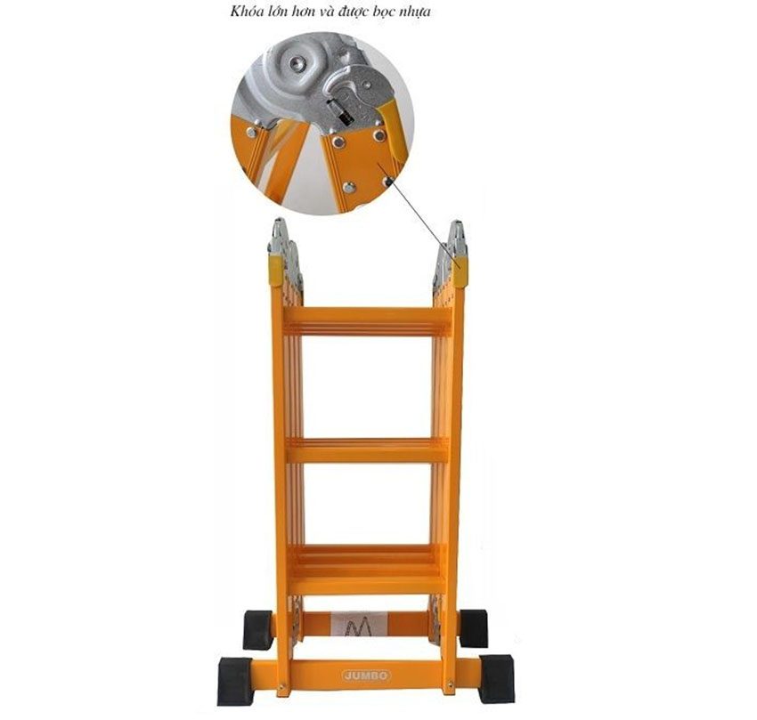 Thang nhôm gấp 4 đoạn Jumbo B303 - Hàng chính hãng