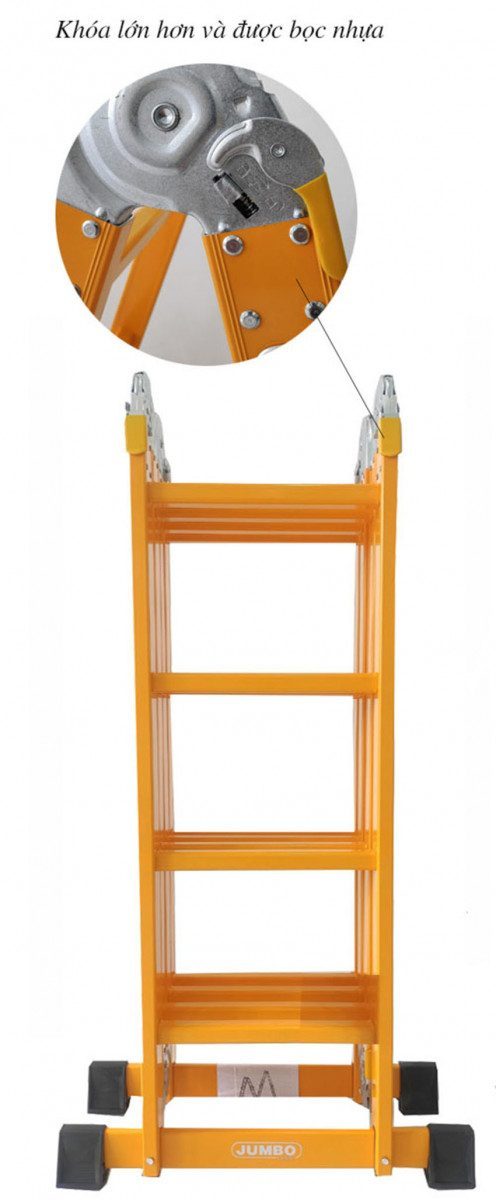 Thang nhôm gấp 4 đoạn Jumbo B304 - Hàng chính hãng