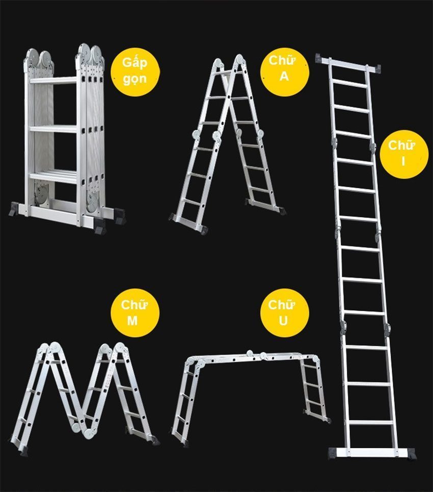 Thang nhôm gấp 4 đoạn Kagami KT-37M - Hàng chính hãng