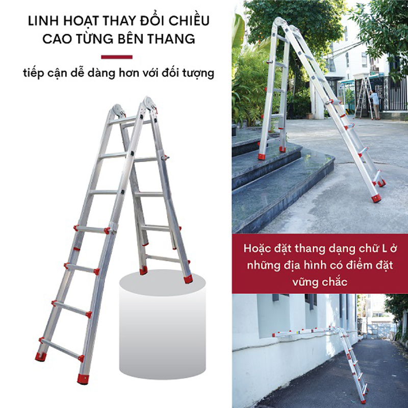 Thang nhôm gấp 4 đoạn Fujihome ML44 - Hàng chính hãng