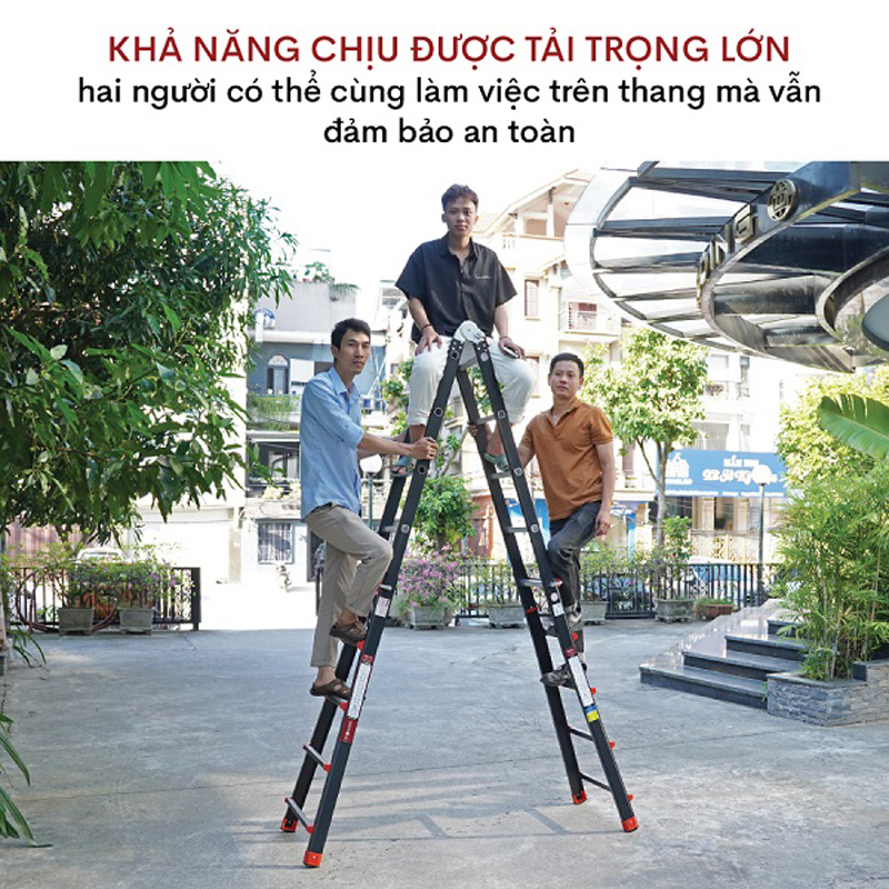 Thang nhôm gấp và rút đa năng 4 đoạn Fujihome ML45 (Black) - Hàng chính hãng