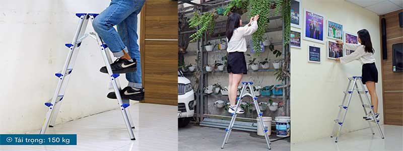 Thang nhôm gấp chữ A Advindeq ADL804 - Hàng chính hãng