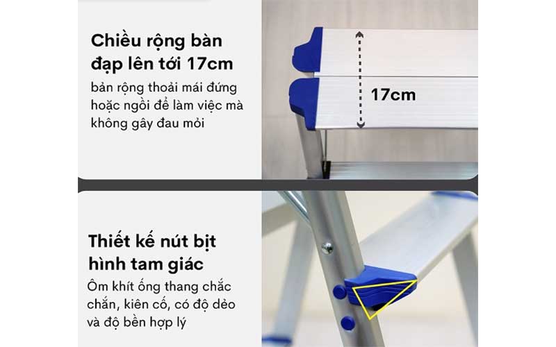 Thiết kế của Thang nhôm gấp chữ A Advindeq ADL805