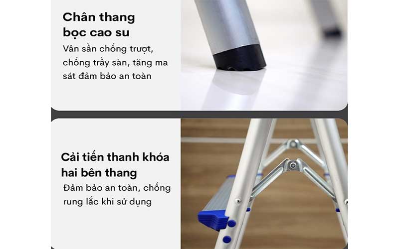 Thiết kế của Thang nhôm gấp chữ A Advindeq ADL805