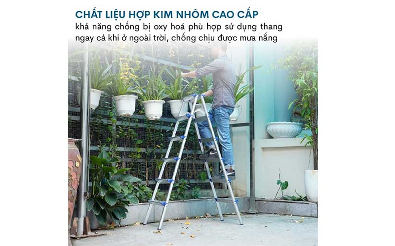 Thang nhôm gấp chữ A Advindeq ADL806 - Hàng chính hãng