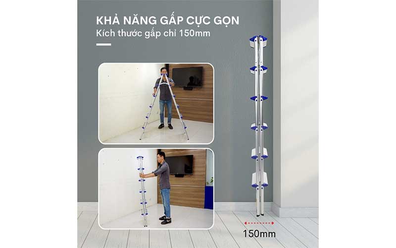 Thang nhôm gấp chữ A Advindeq ADL806 - Hàng chính hãng
