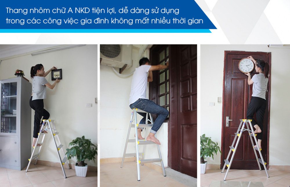 Thang nhôm gấp chữ A Nikawa NKD-04 - Hàng chính hãng
